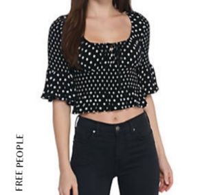 Free People Swing Dot Crop Tee
